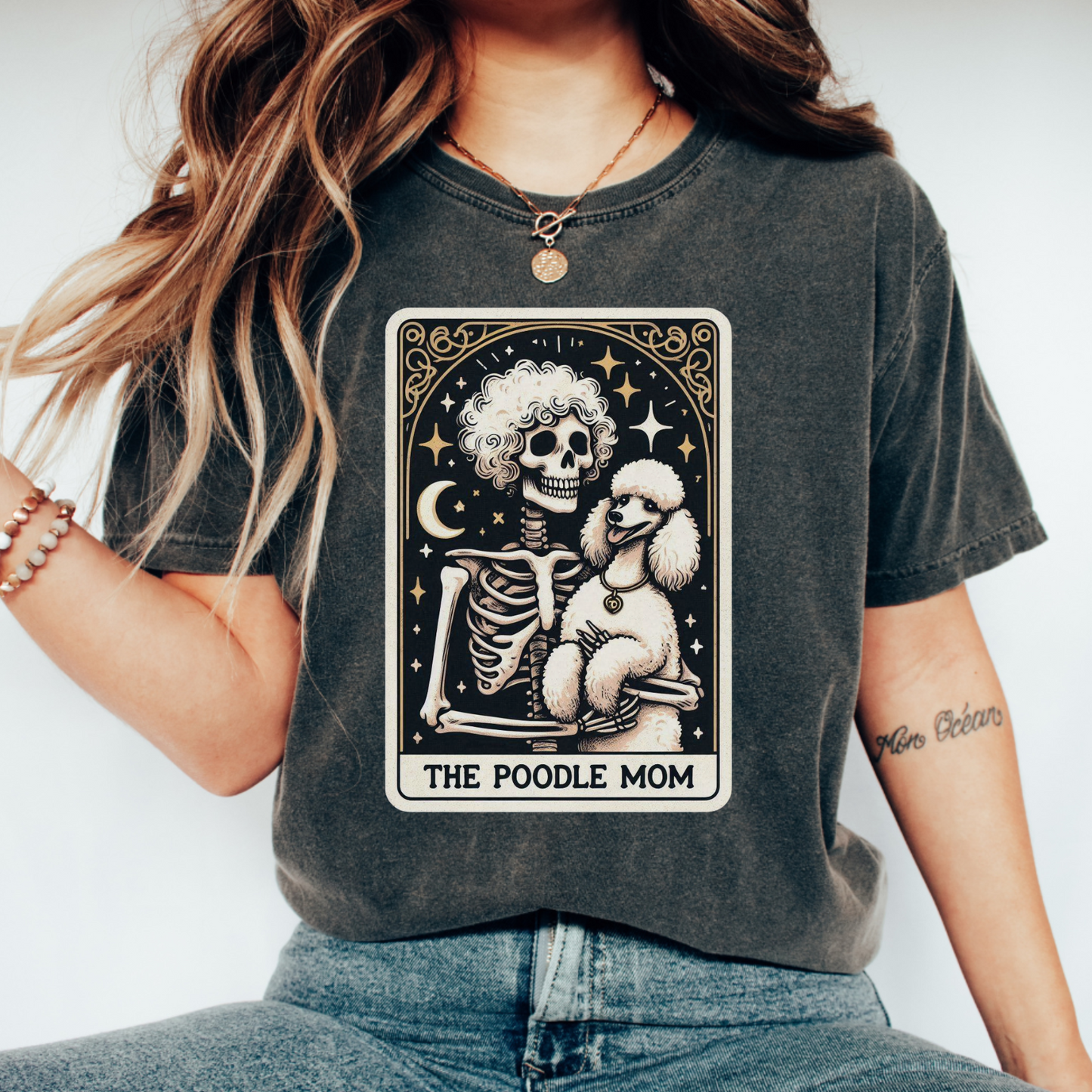Poodle Mom Tarot Shirt – Comfort Colors® Skeleton Dog Lover Tee