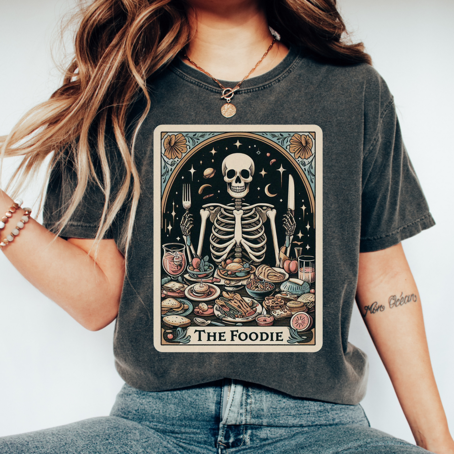 Foodie Tarot Shirt – Comfort Colors® Skeleton Snack Lover Tee