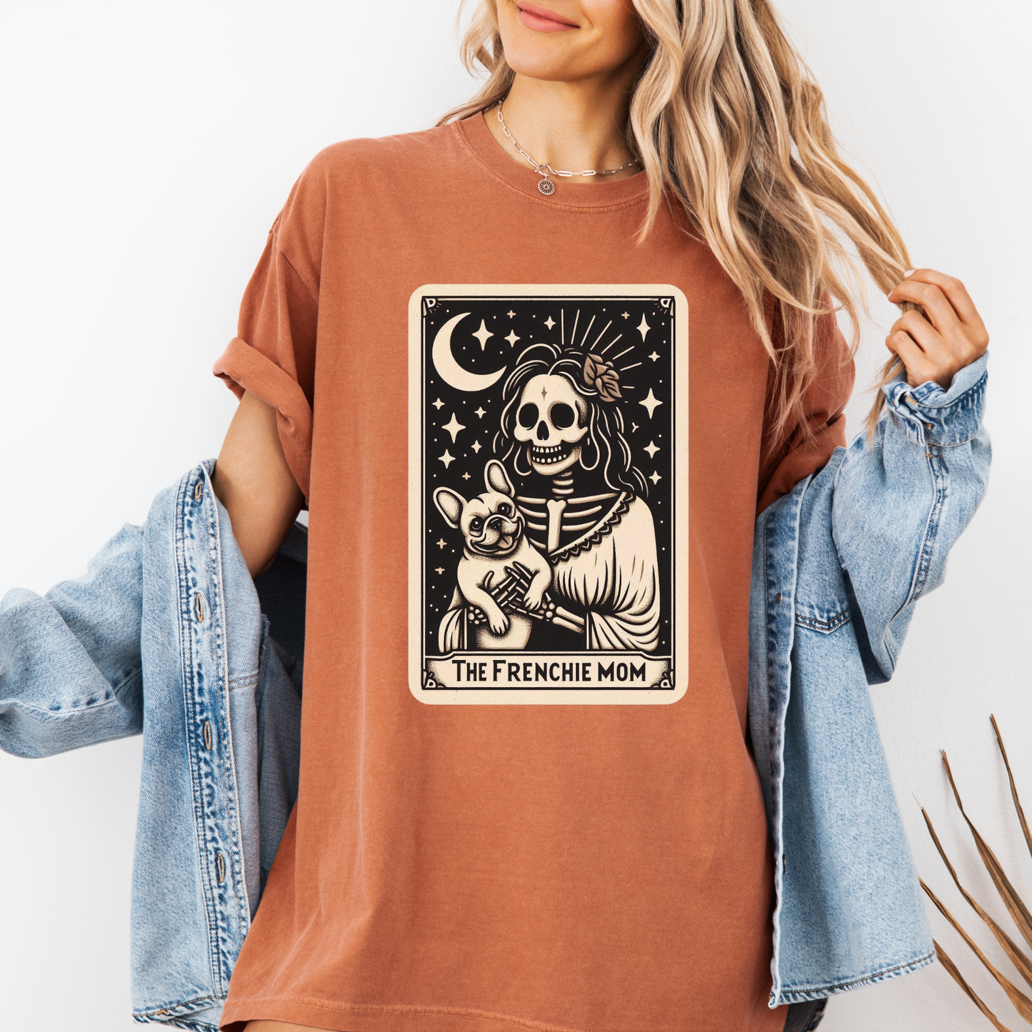 Frenchie Mom Tarot Shirt – Comfort Colors® Skeleton Dog Tee