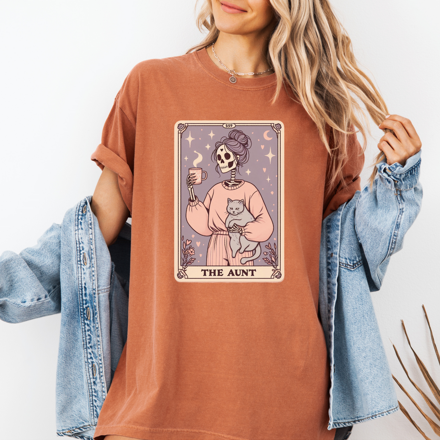 Cool Aunt Tarot Shirt – Comfort Colors® Skeleton Auntie Tee