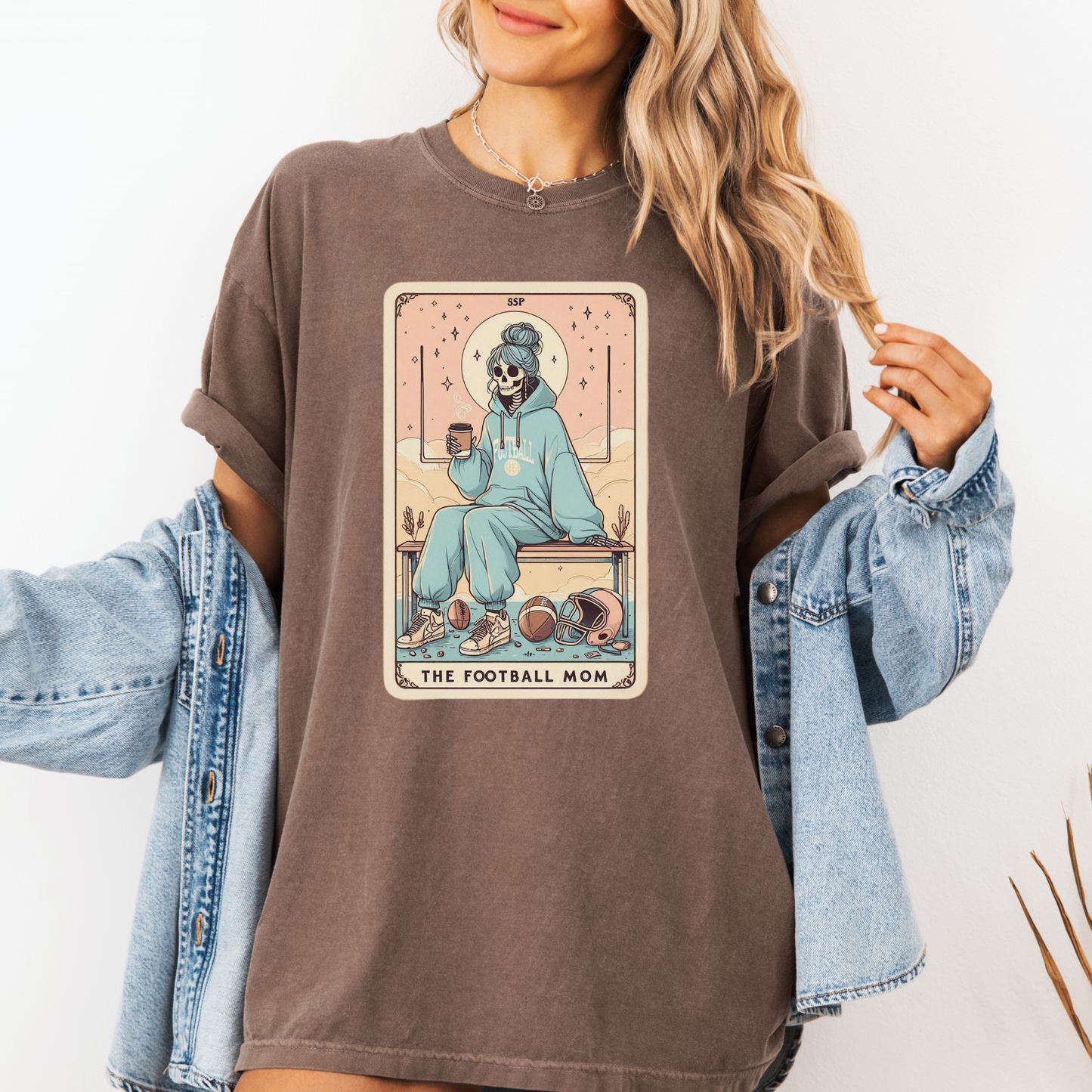 Football Mom Tarot Shirt – Comfort Colors® Skeleton Sports Mom Tee