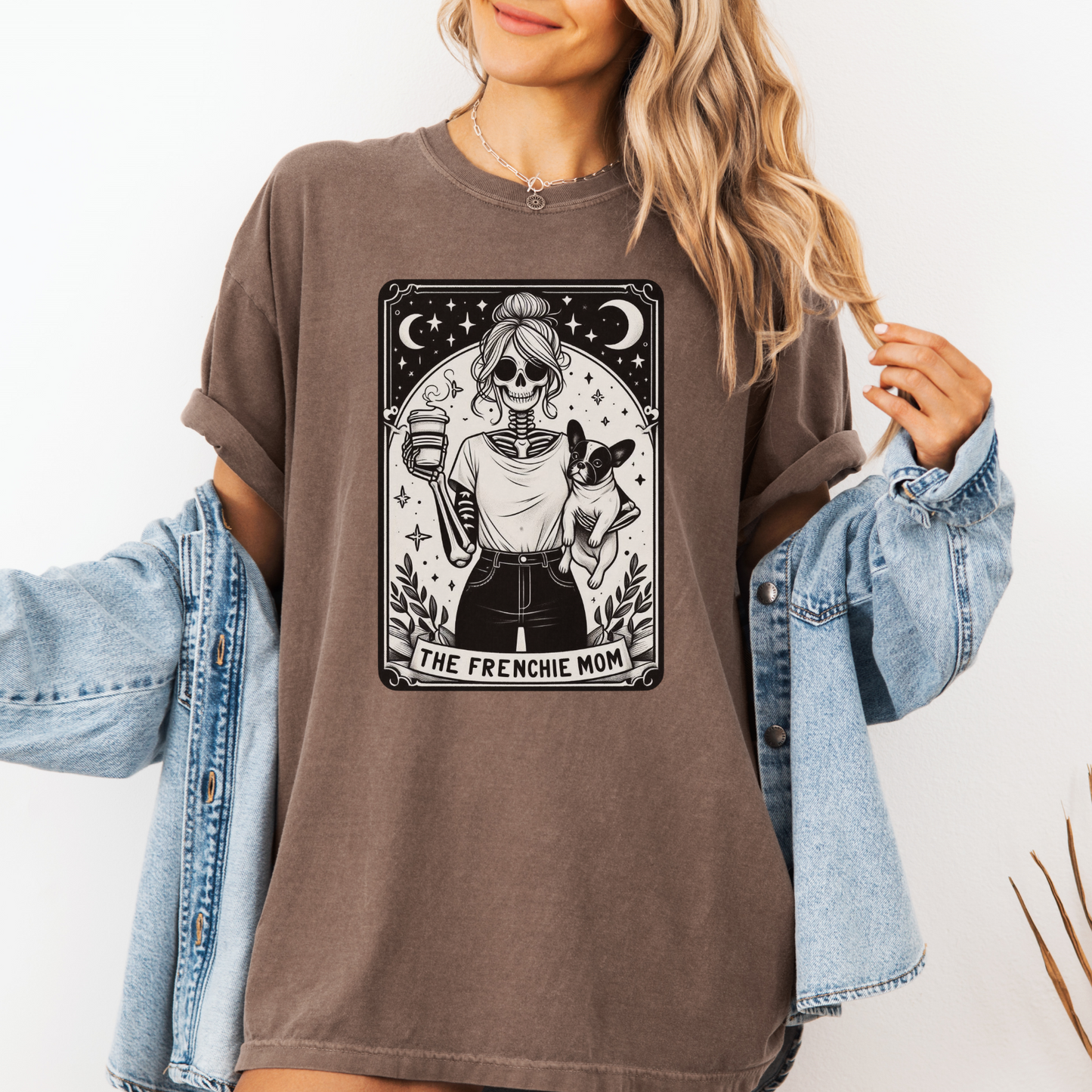 Frenchie Mom Tarot Shirt – Comfort Colors® Skeleton French Bulldog Tee