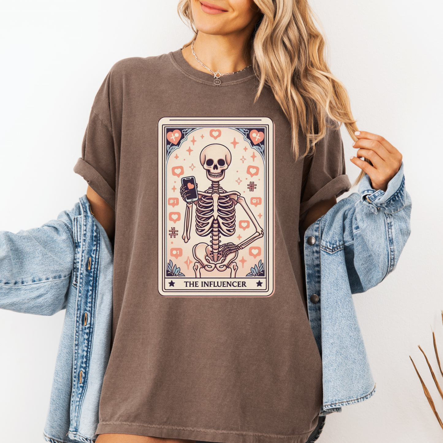 Influencer Tarot Shirt – Comfort Colors® Skeleton Social Media Tee