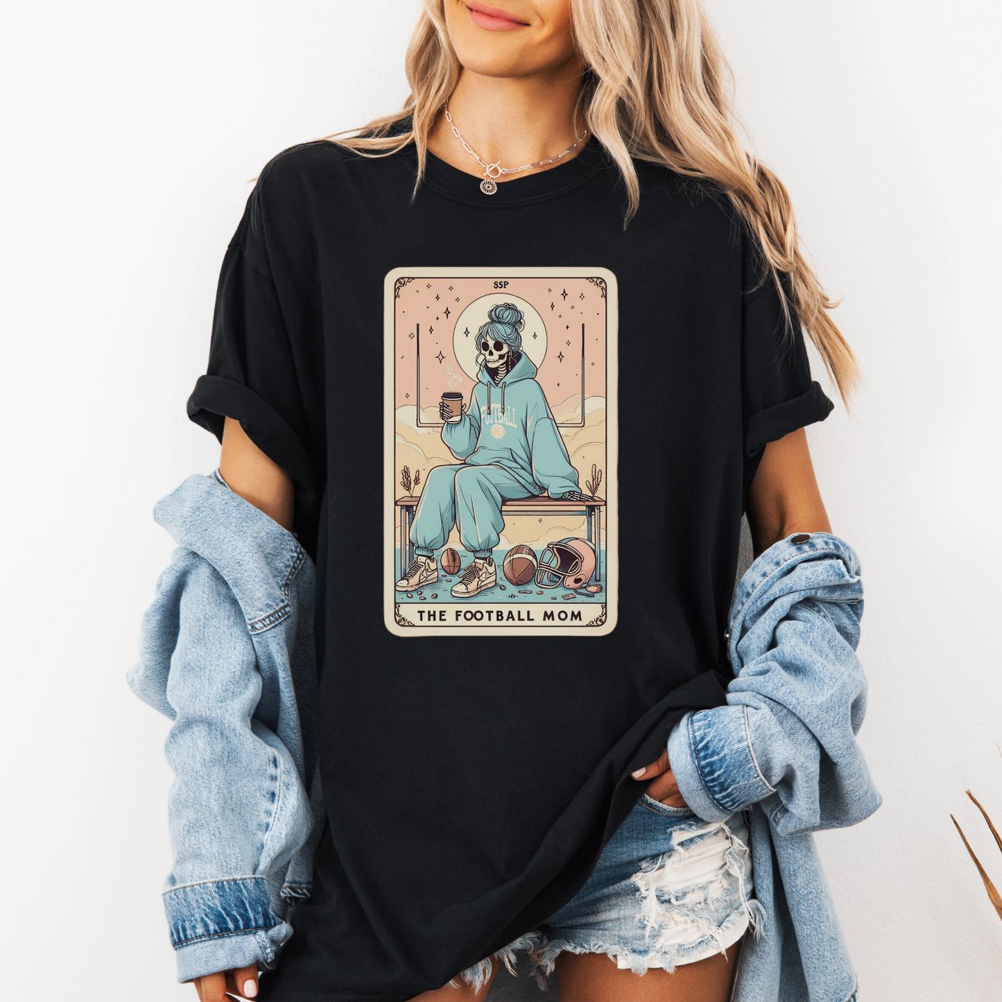 Football Mom Tarot Shirt – Comfort Colors® Skeleton Sports Mom Tee