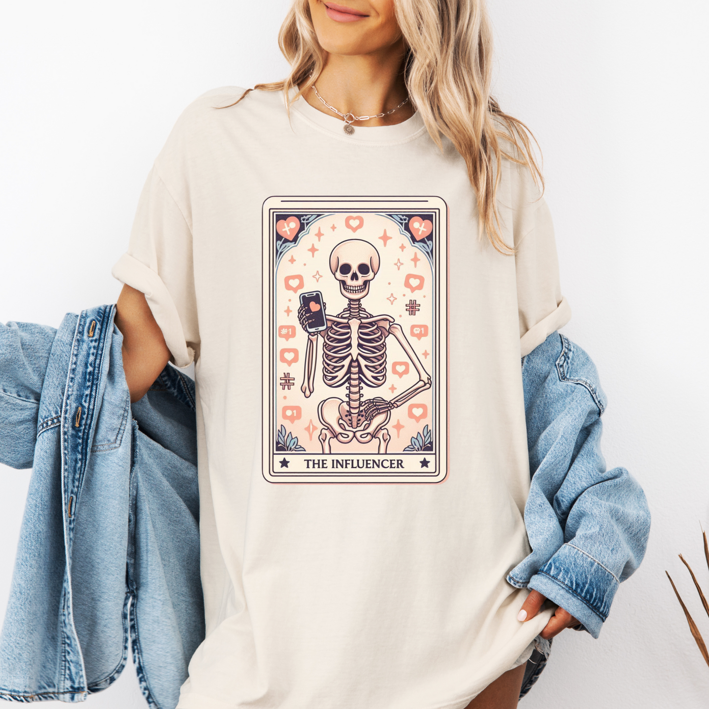 Influencer Tarot Shirt – Comfort Colors® Skeleton Social Media Tee