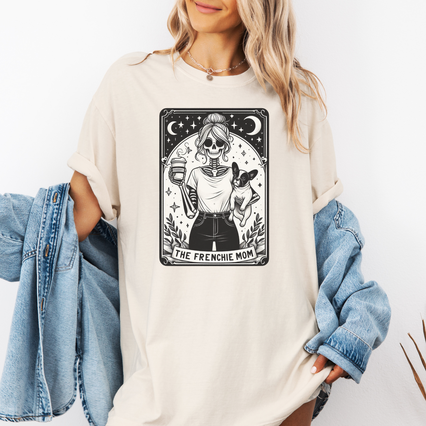 Frenchie Mom Tarot Shirt – Comfort Colors® Skeleton French Bulldog Tee