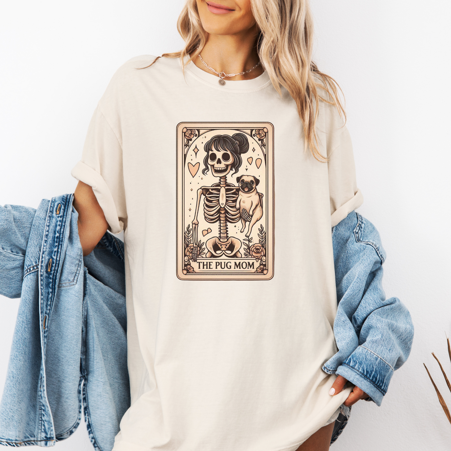 Pug Mom Tarot Shirt – Comfort Colors® Skeleton Dog Lover Tee