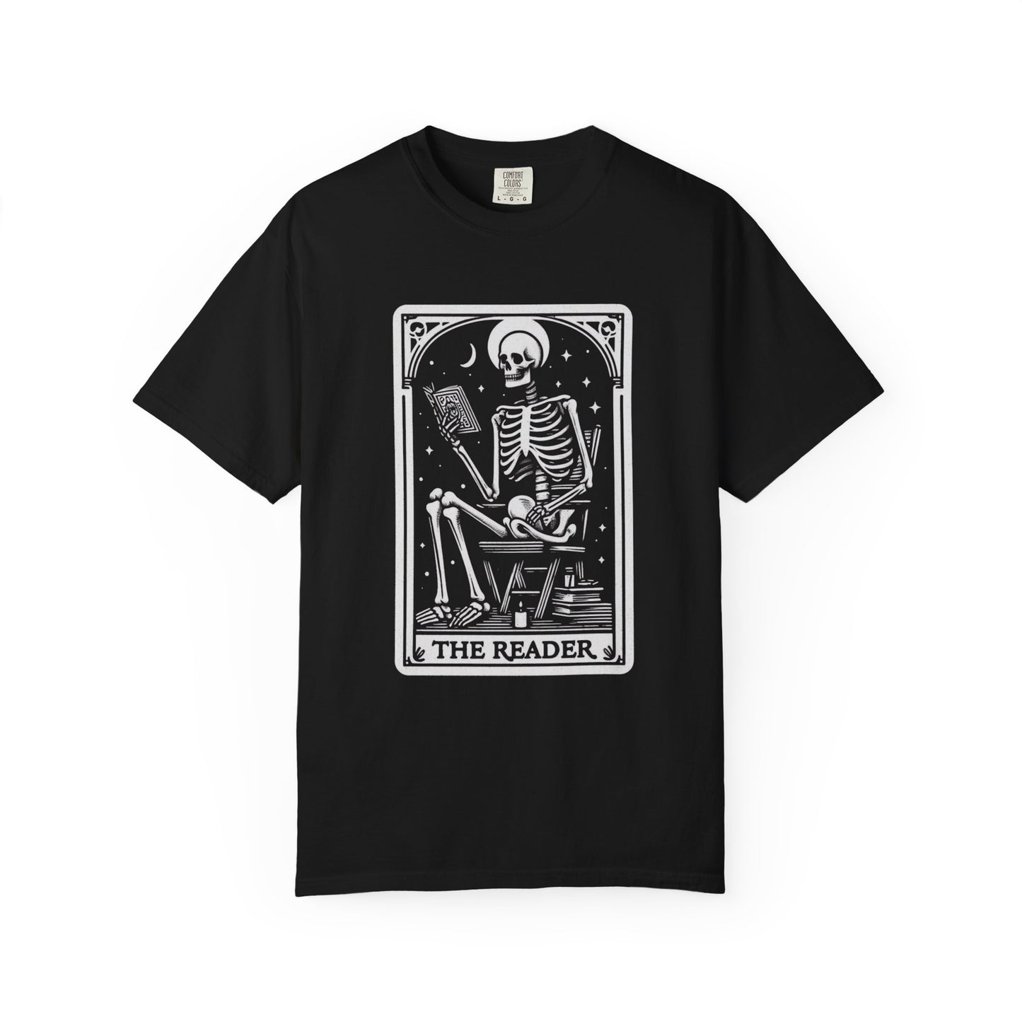 Tarot Card Reader Shirt, Comfort Colors®, Skeleton Tarot, Unisex Tarot Lovers Shirt, Bookish Gift for Readers, Tarot Enthusiast, Book Lover
