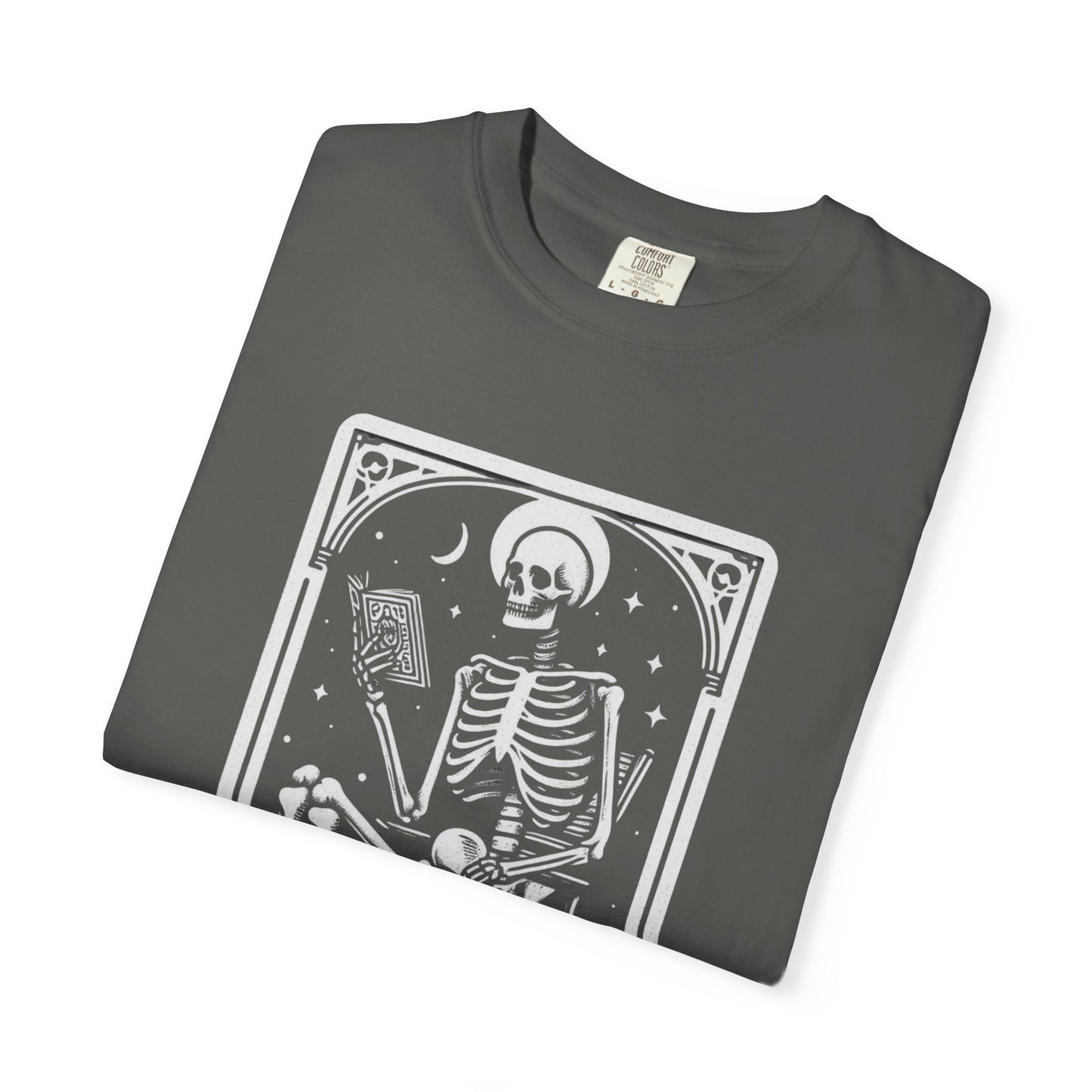 Tarot Card Reader Shirt, Comfort Colors®, Skeleton Tarot, Unisex Tarot Lovers Shirt, Bookish Gift for Readers, Tarot Enthusiast, Book Lover