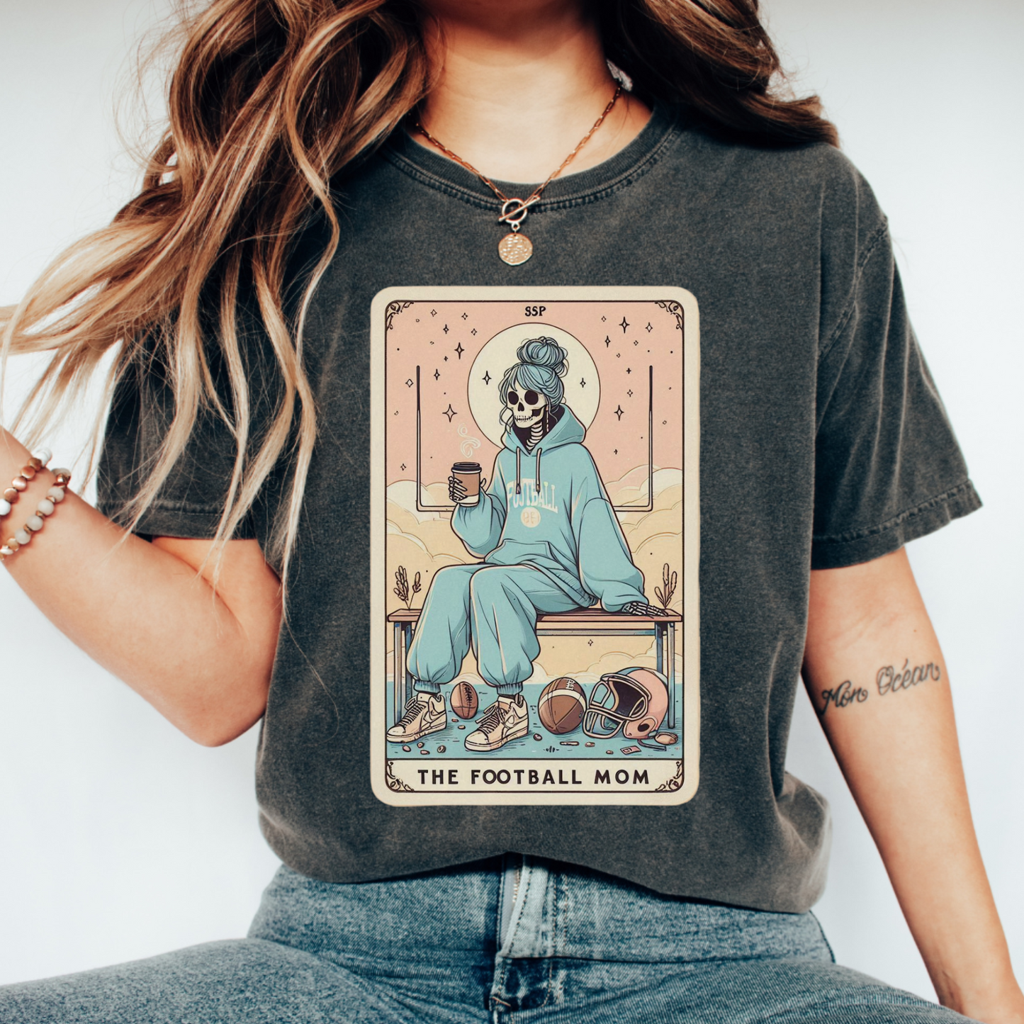 Football Mom Tarot Shirt – Comfort Colors® Skeleton Sports Mom Tee