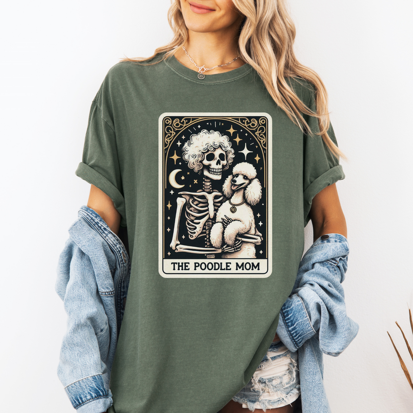 Poodle Mom Tarot Shirt – Comfort Colors® Skeleton Dog Lover Tee