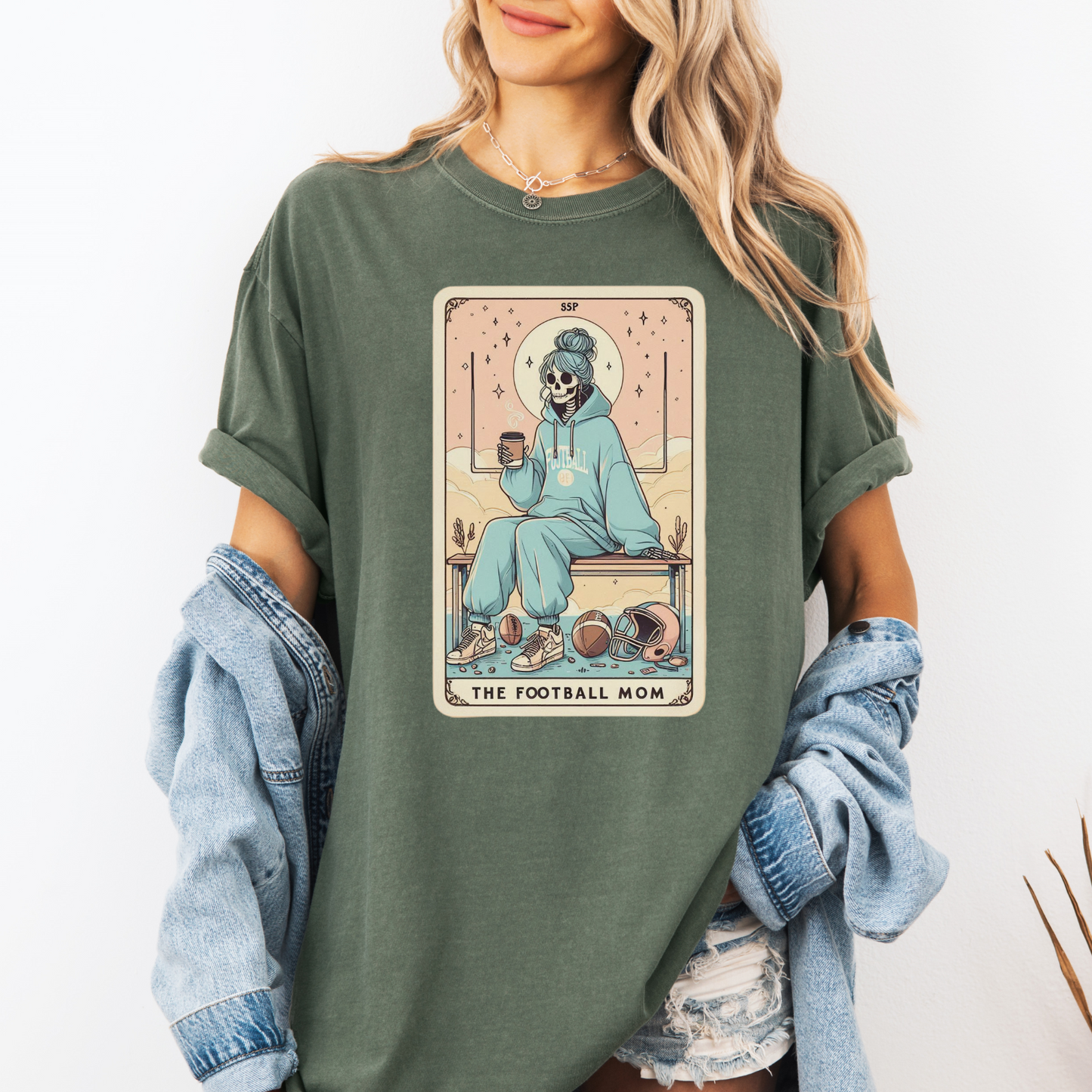 Football Mom Tarot Shirt – Comfort Colors® Skeleton Sports Mom Tee