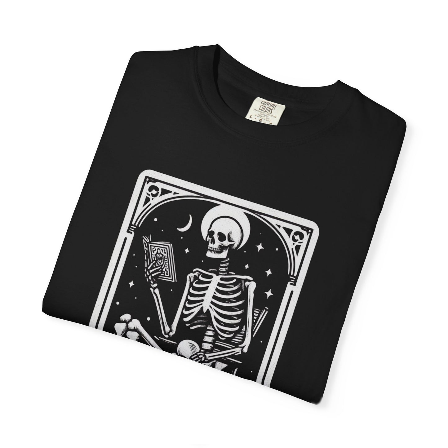 Tarot Card Reader Shirt, Comfort Colors®, Skeleton Tarot, Unisex Tarot Lovers Shirt, Bookish Gift for Readers, Tarot Enthusiast, Book Lover