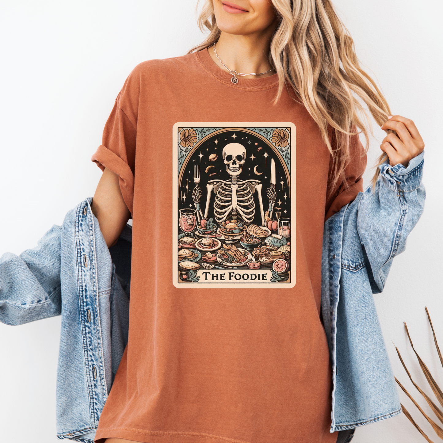 Foodie Tarot Shirt – Comfort Colors® Skeleton Snack Lover Tee