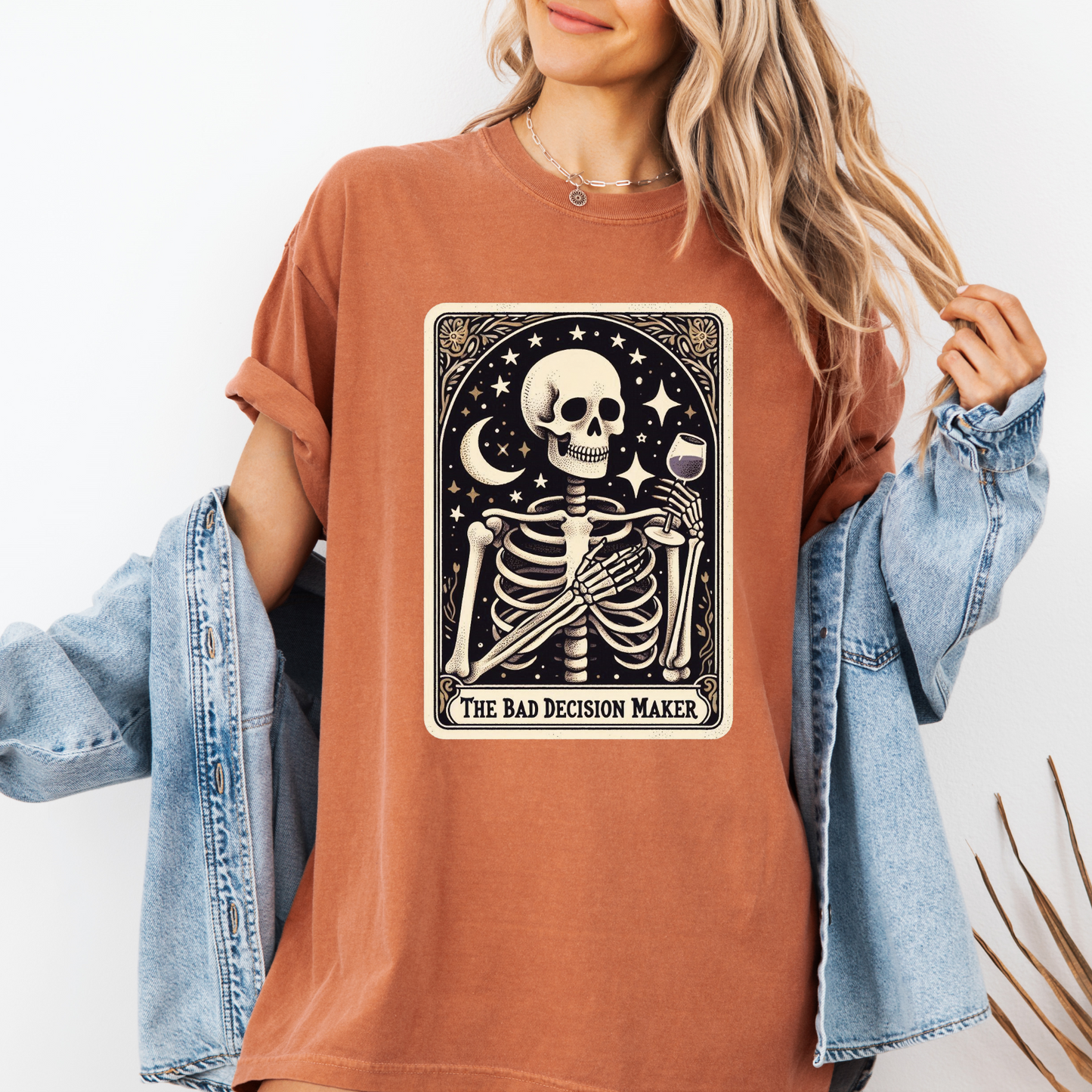 Bad Decision Maker Tarot Shirt – Comfort Colors® Skeleton Humor Tee