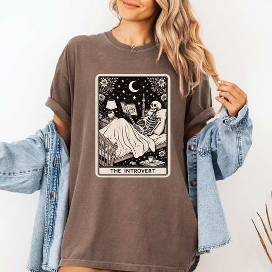 Introvert Tarot Shirt – Comfort Colors® Skeleton Anti-Social Tee