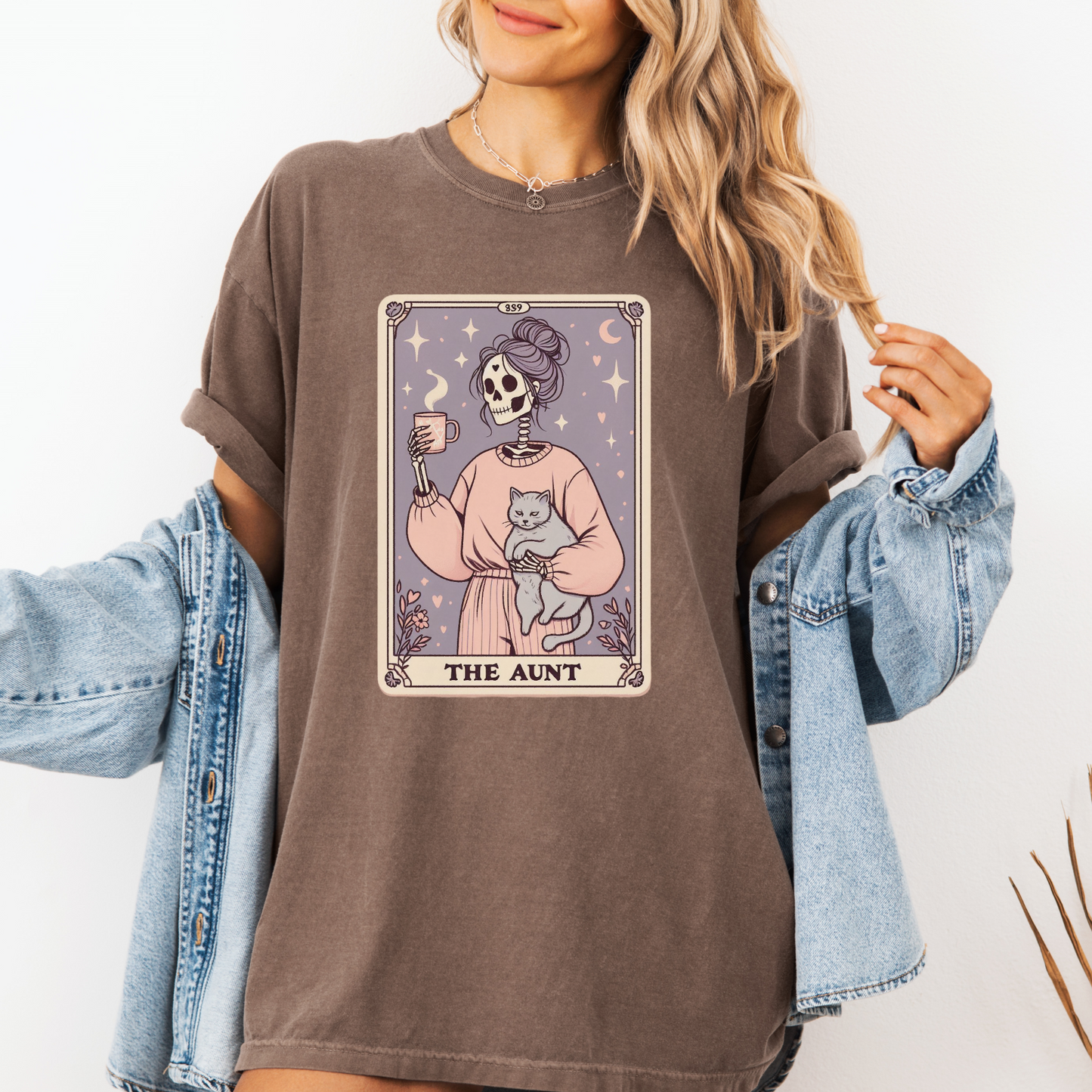 Cool Aunt Tarot Shirt – Comfort Colors® Skeleton Auntie Tee