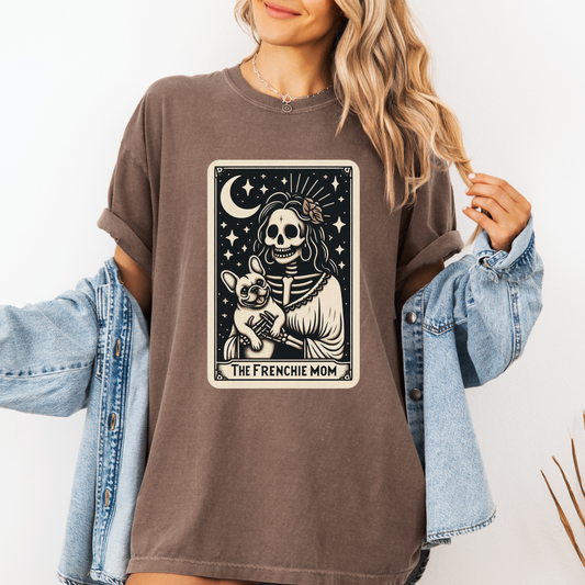 Frenchie Mom Tarot Shirt – Comfort Colors® Skeleton Dog Tee