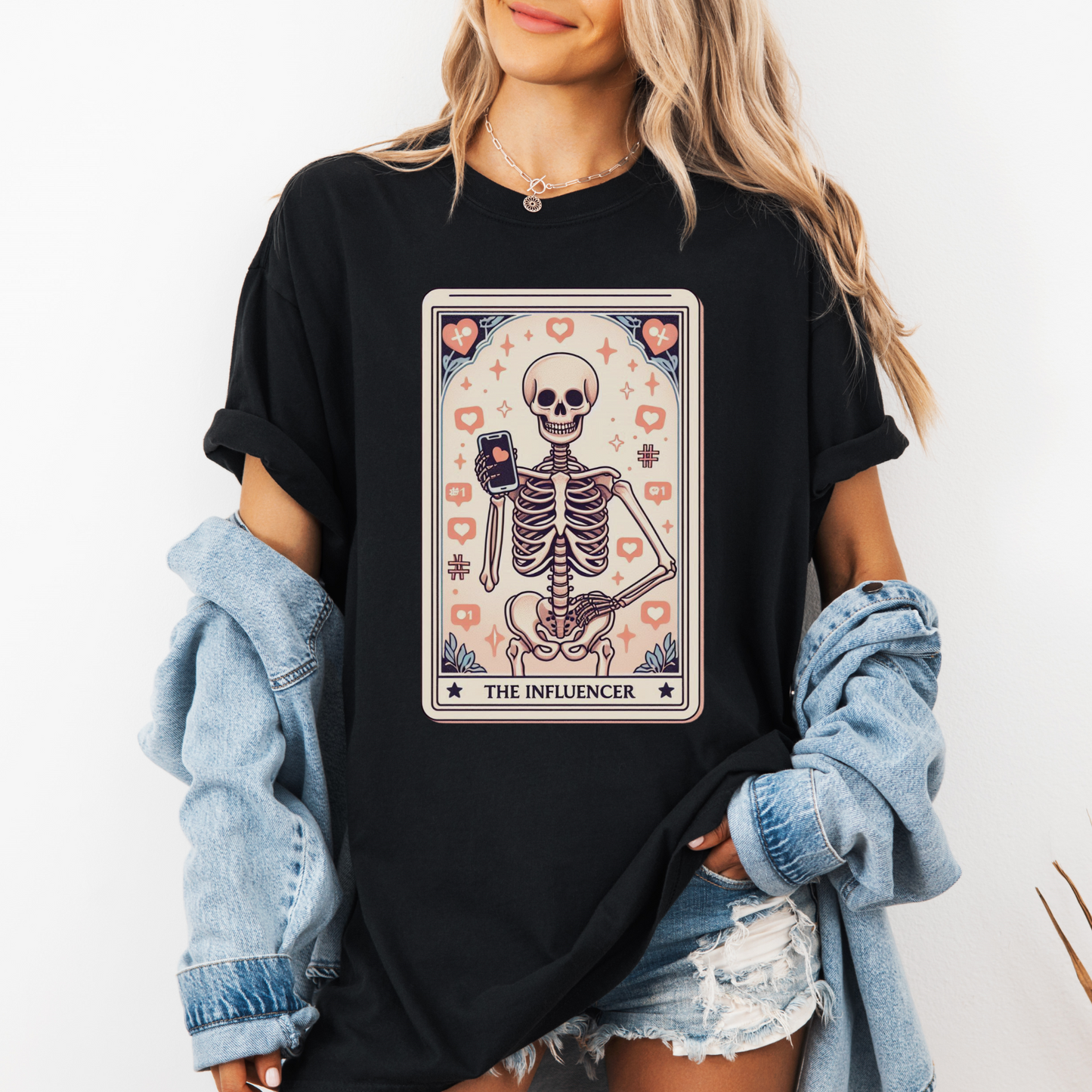 Influencer Tarot Shirt – Comfort Colors® Skeleton Social Media Tee