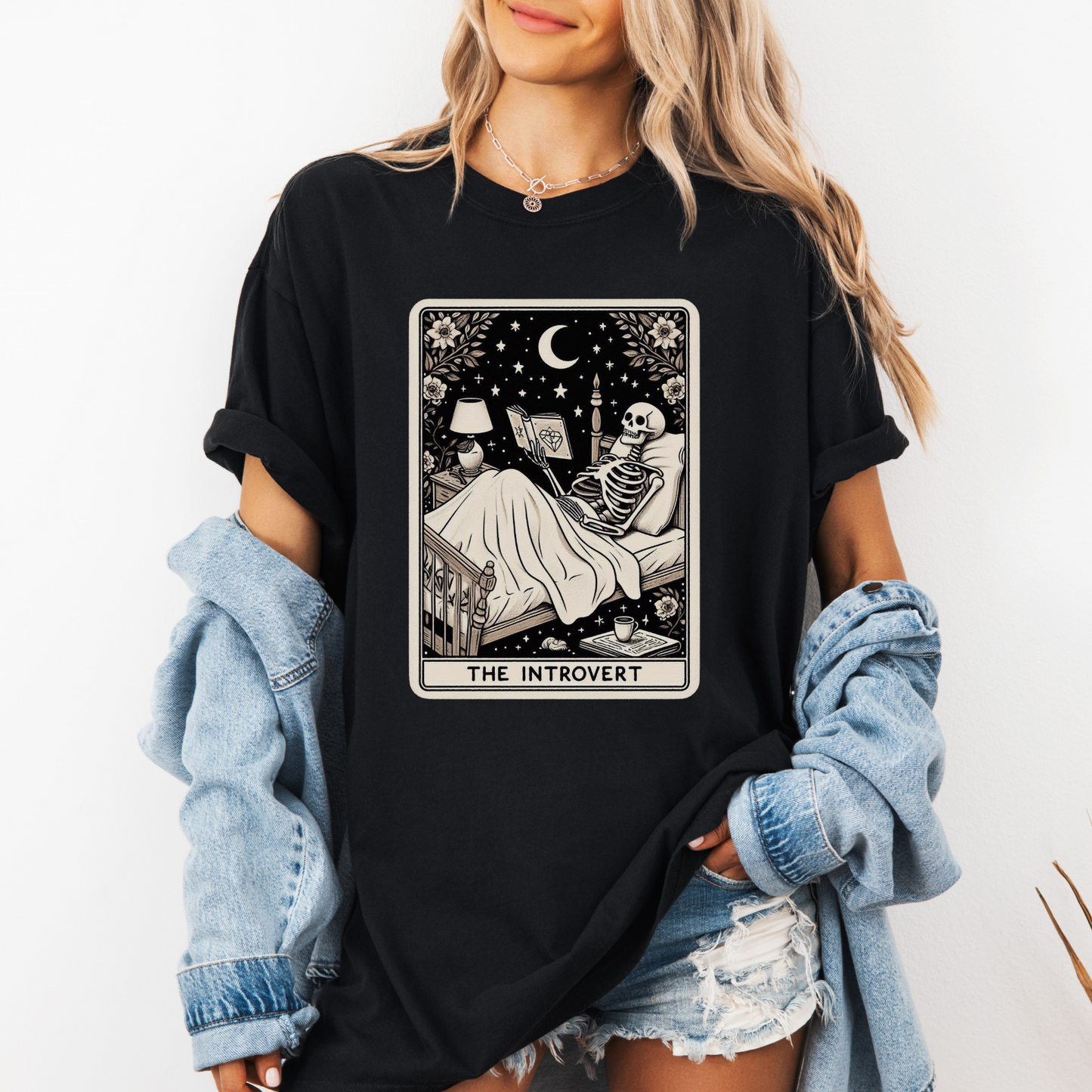 Introvert Tarot Shirt – Comfort Colors® Skeleton Anti-Social Tee