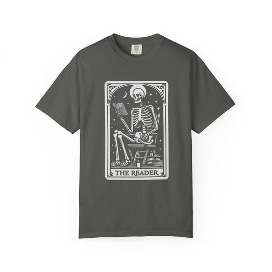Tarot Card Reader Shirt, Comfort Colors®, Skeleton Tarot, Unisex Tarot Lovers Shirt, Bookish Gift for Readers, Tarot Enthusiast, Book Lover