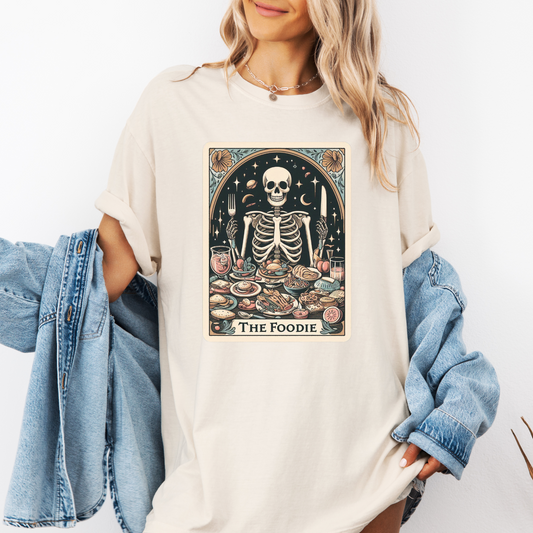 Foodie Tarot Shirt – Comfort Colors® Skeleton Snack Lover Tee